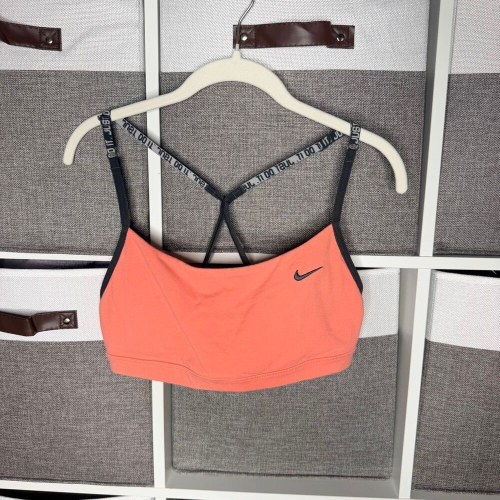 Nike Indy Coral Orange Just Do It DRI-fit Sports Bra Size Large